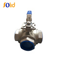 Stainless steel WCB female thread 3 way Three-Way Ball Valve with ISO5211